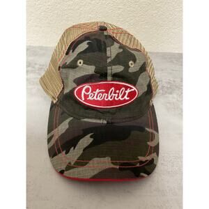 Peterbilt Camo Truckers Hat Hoop & Loop Fastner Mesh Adult